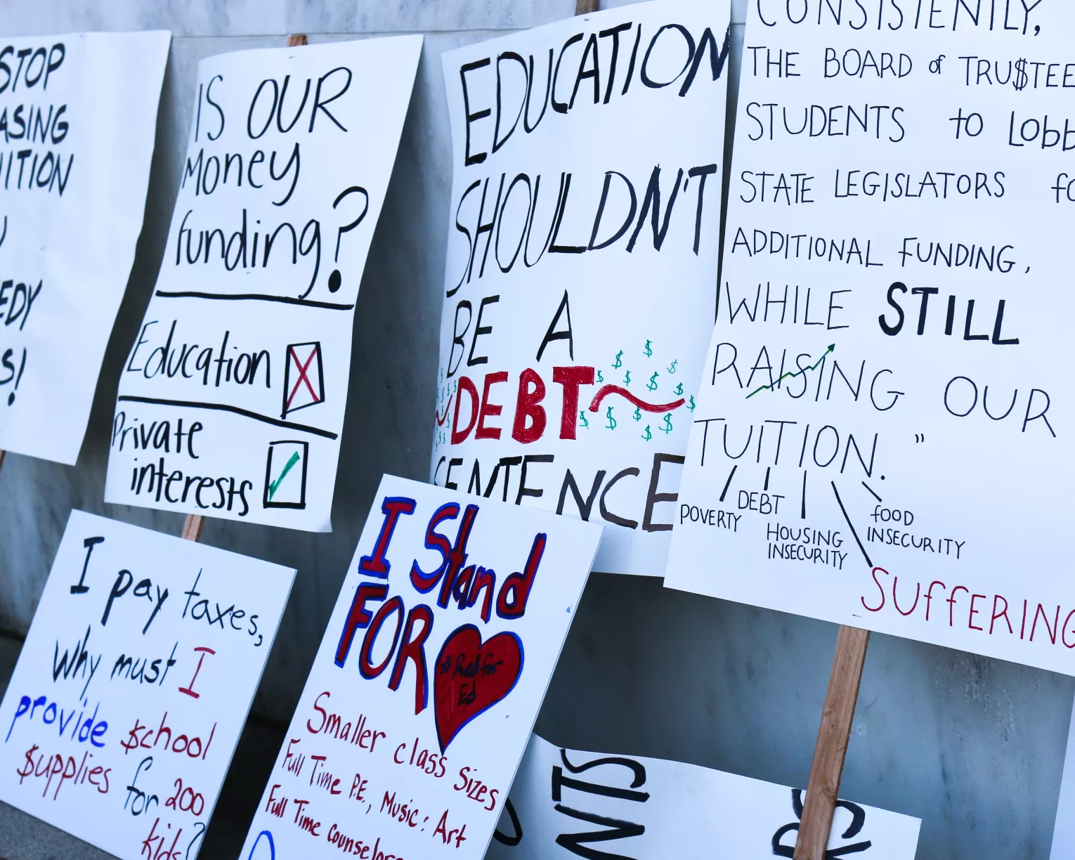 Rally signs at State Capitol