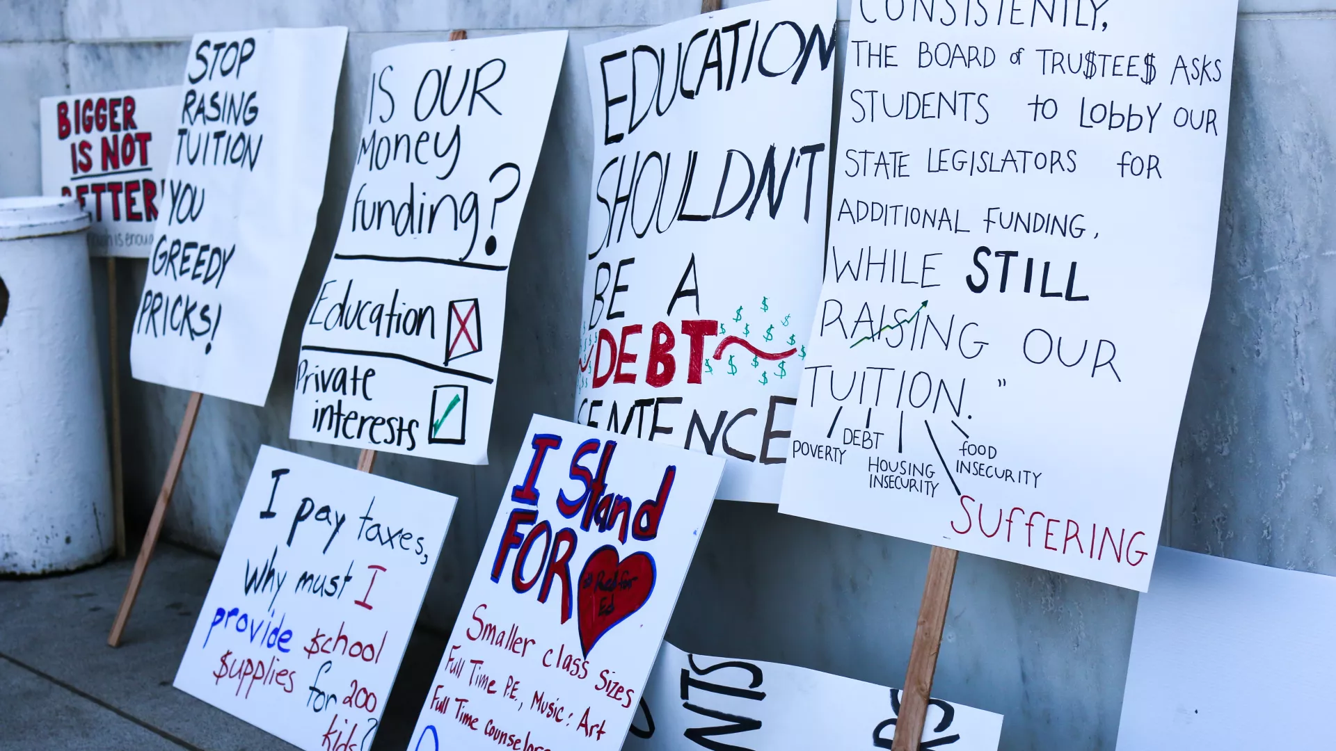 Rally signs at State Capitol