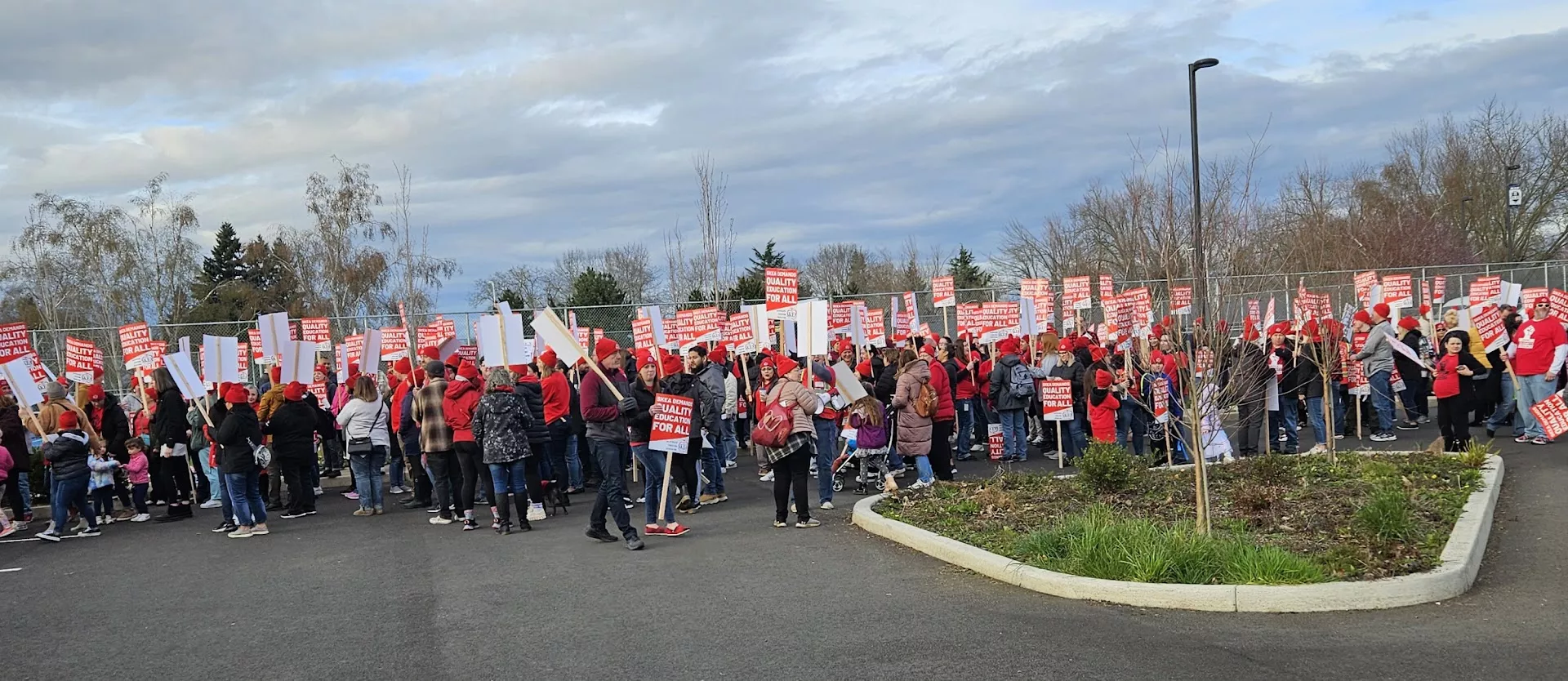 Members of SKEA gear up for a practice picket on March 6, 2024.