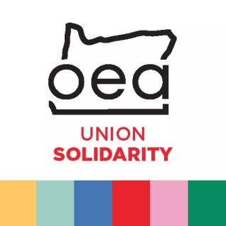 the OEA logo over the words "union solidarity"